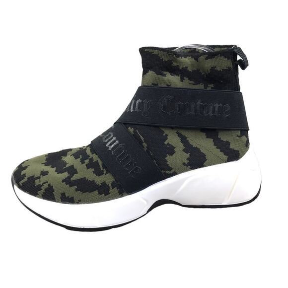 JUICY COUTURE Knit Sneaker Women 8.5 Ariella Khaki Gorpcore Grunge Outdoor Boho - Picture 7 of 12